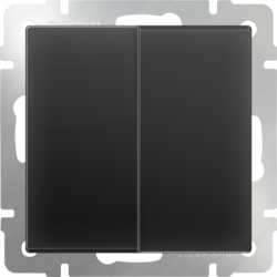 Выключатель двухклавишный Werkel 10A/250В черный матовый a051628